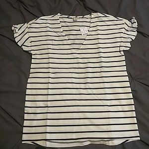 NWT J. Crew Factory navy/white stripe short sleeve